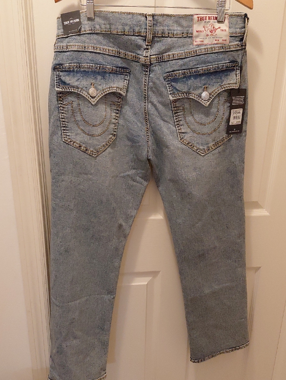 True Religion Light Blue Distressed Back Pocket Jeans